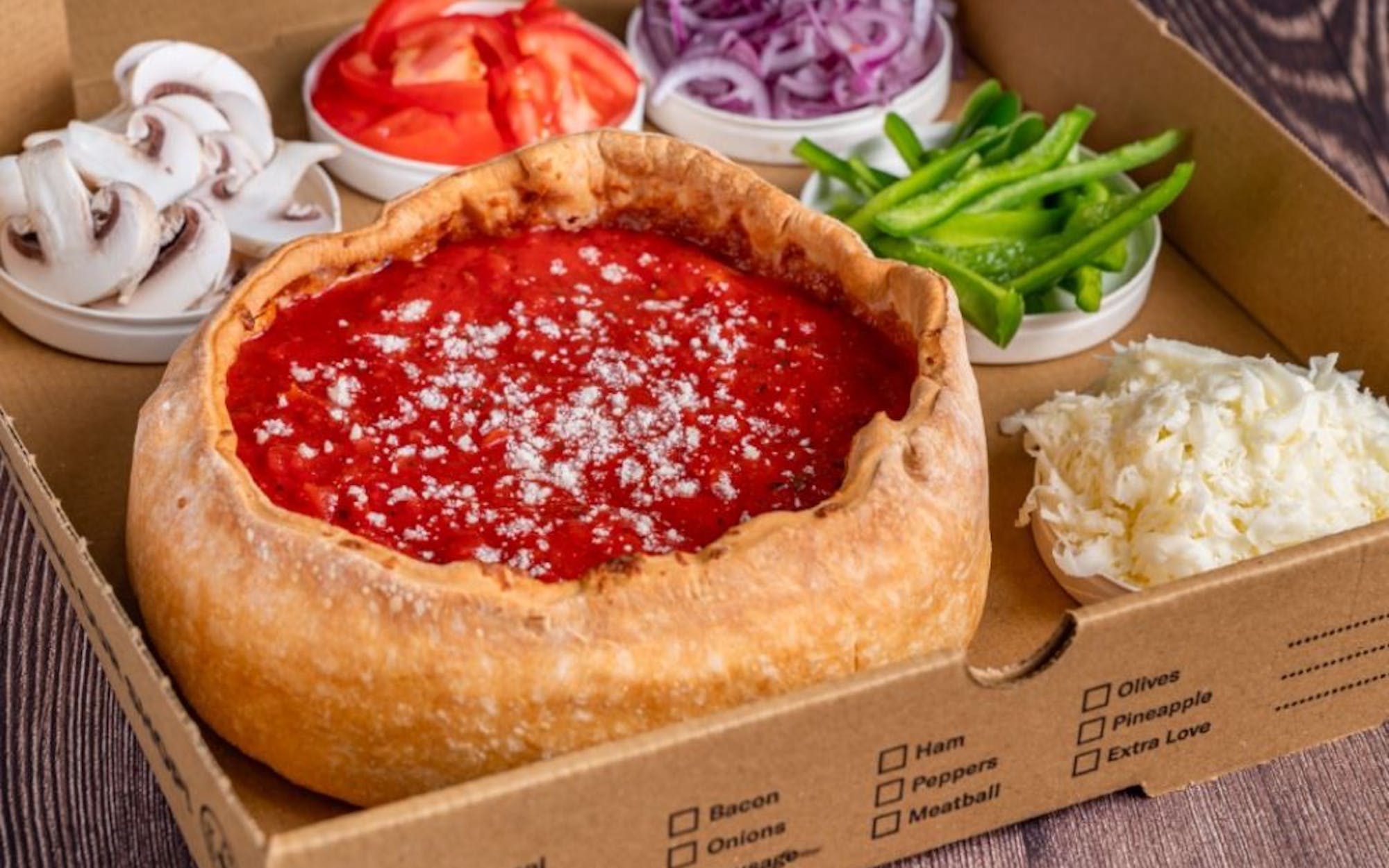 Veggie Deep Dish Pizza