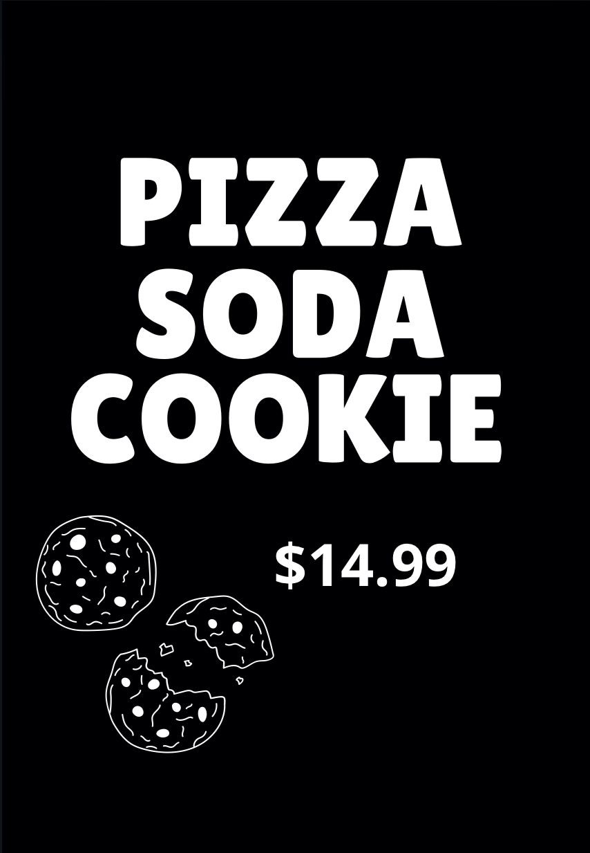 10' inch NY Pizza with drink and Cookie